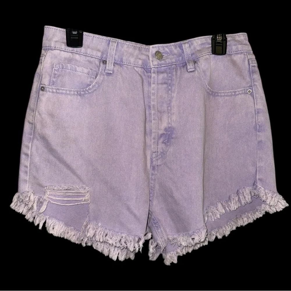 Wild Fable (Target) Shorts Lilac Highest Rise Distressed Frayed Denim Size 10 - Picture 11 of 16